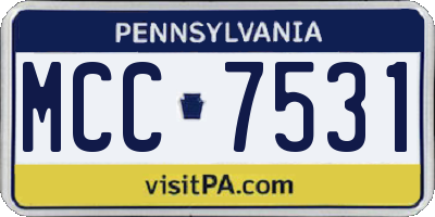 PA license plate MCC7531