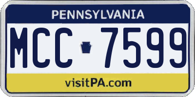 PA license plate MCC7599