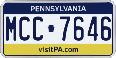 PA license plate MCC7646