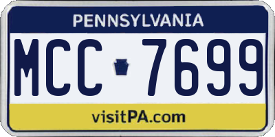 PA license plate MCC7699