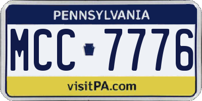 PA license plate MCC7776