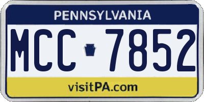 PA license plate MCC7852