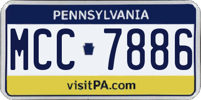PA license plate MCC7886