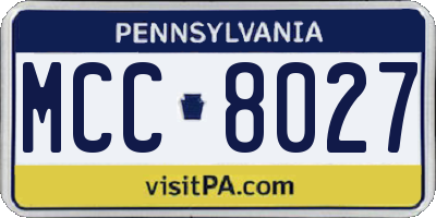 PA license plate MCC8027
