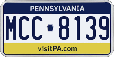 PA license plate MCC8139