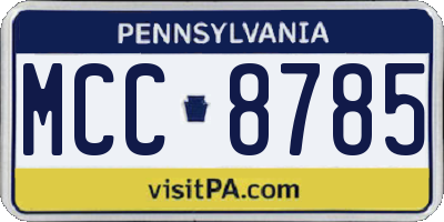 PA license plate MCC8785