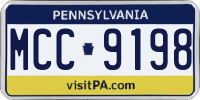 PA license plate MCC9198