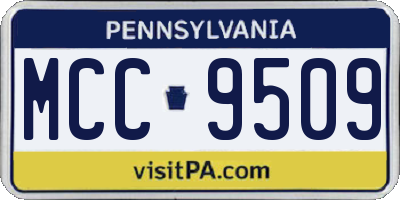 PA license plate MCC9509