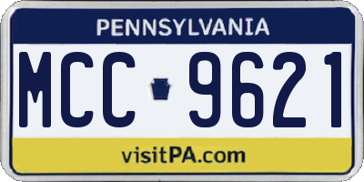 PA license plate MCC9621