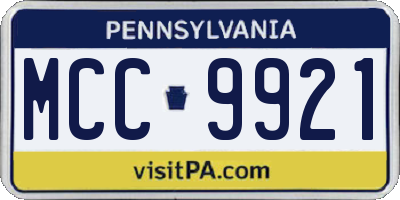 PA license plate MCC9921