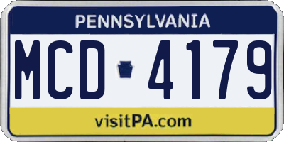 PA license plate MCD4179