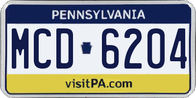 PA license plate MCD6204