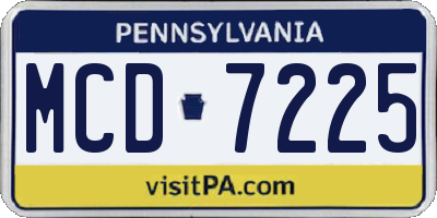 PA license plate MCD7225