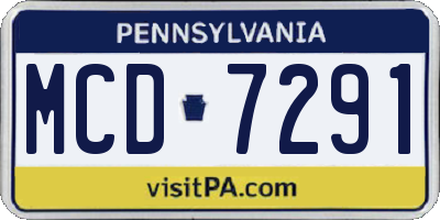 PA license plate MCD7291