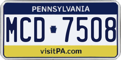 PA license plate MCD7508