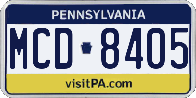 PA license plate MCD8405