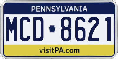 PA license plate MCD8621