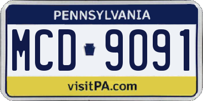 PA license plate MCD9091