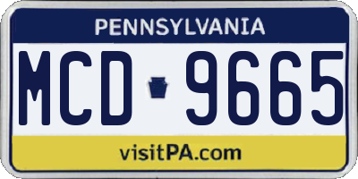 PA license plate MCD9665