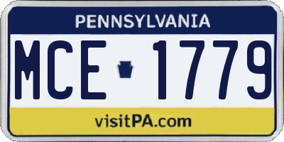 PA license plate MCE1779