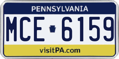 PA license plate MCE6159