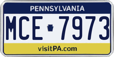 PA license plate MCE7973