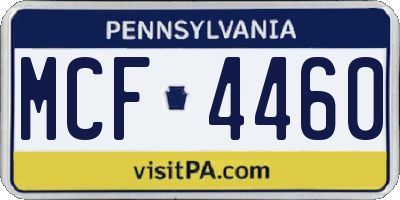 PA license plate MCF4460