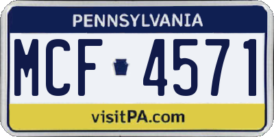 PA license plate MCF4571
