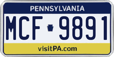 PA license plate MCF9891