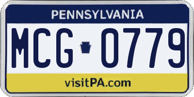 PA license plate MCG0779