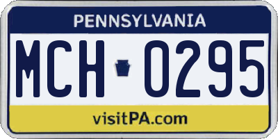 PA license plate MCH0295