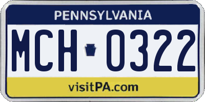 PA license plate MCH0322