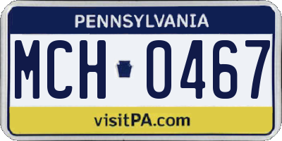 PA license plate MCH0467