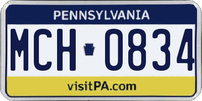 PA license plate MCH0834