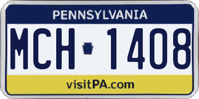 PA license plate MCH1408