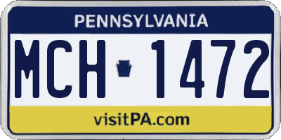 PA license plate MCH1472
