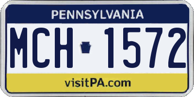 PA license plate MCH1572