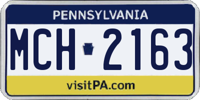 PA license plate MCH2163