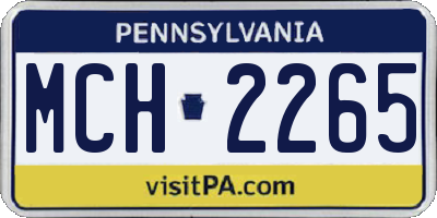 PA license plate MCH2265