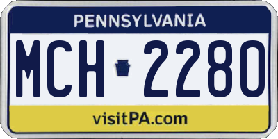 PA license plate MCH2280