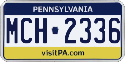 PA license plate MCH2336