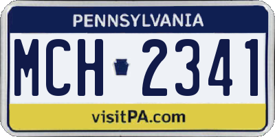 PA license plate MCH2341