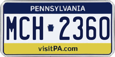 PA license plate MCH2360
