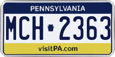 PA license plate MCH2363