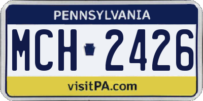 PA license plate MCH2426