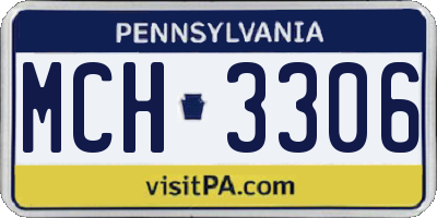 PA license plate MCH3306