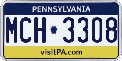 PA license plate MCH3308