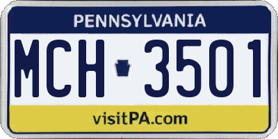 PA license plate MCH3501