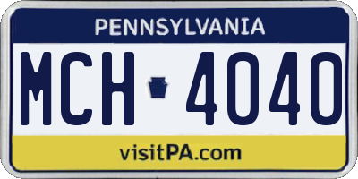 PA license plate MCH4040
