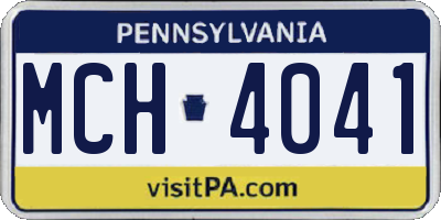 PA license plate MCH4041